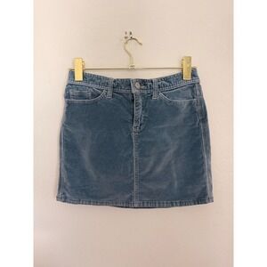 Gap Jeans Y2K Womens Slate Blue Velvet Mini Skirt Size 2 Western Yoke 5-Pocket